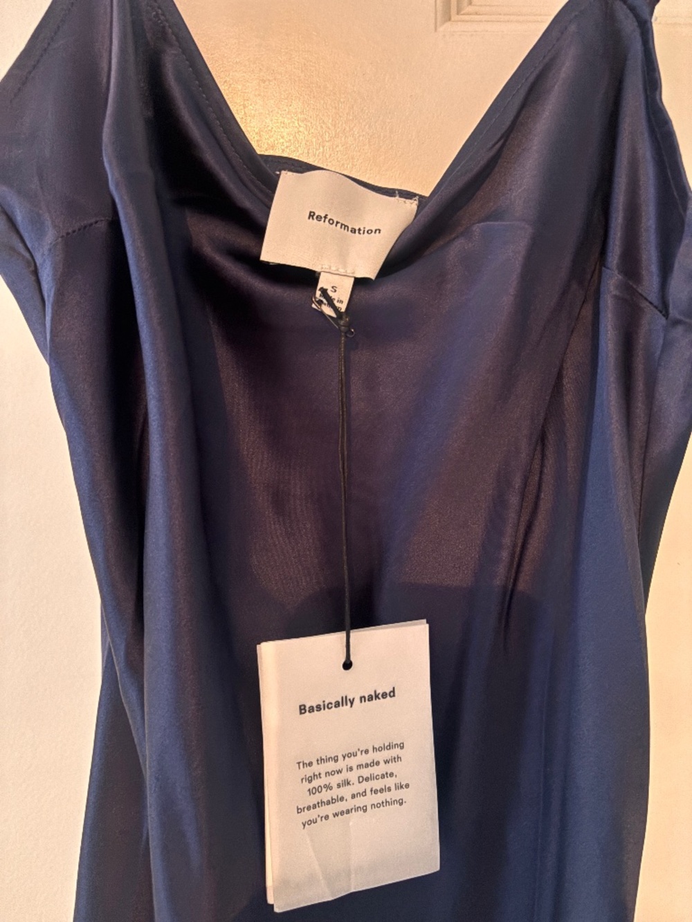 S Reformation Lilibeth Silk Dress - NWT in Navy